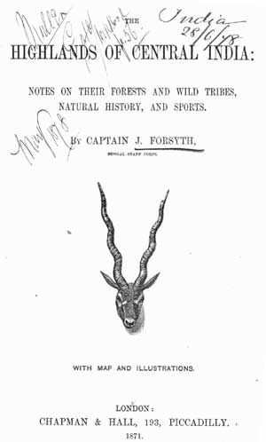 James Forsyth's Highlands of Central India: title page