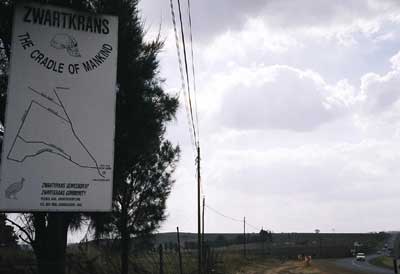 Sign near Swartkrans, South Africa